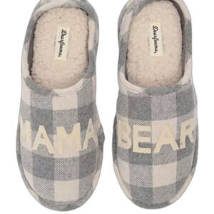 Dearfoams Women's Mama Bear Buffalo Plaid Clog Slipper size XL 11/12 shoes